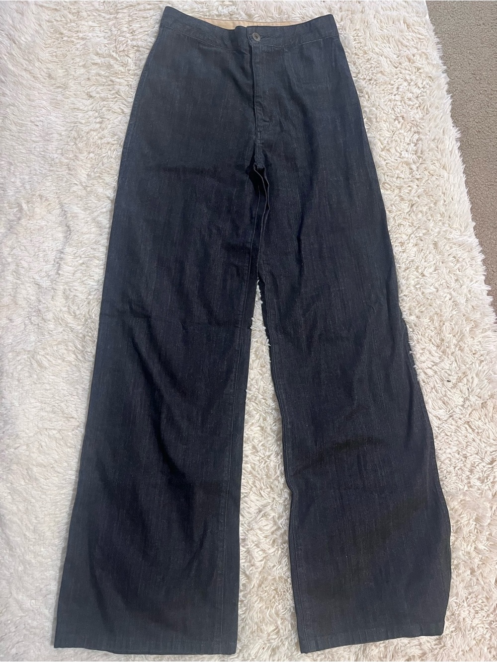 rag & bone Black/dark denim Wide-Leg Jeans